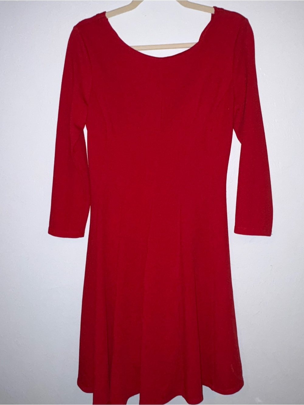 Sunday in Brooklyn Red Long Sleeve Scoop Neck Fit & Flare Dress by Anthropologie